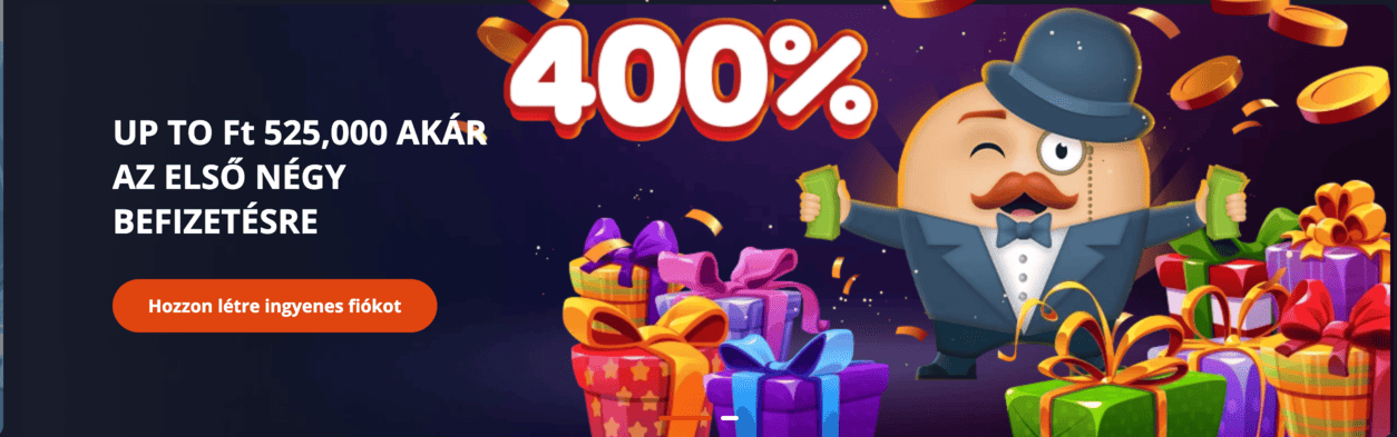 Mr Bet 400% bónusz banner – négy befizetéses üdvözlő csomag